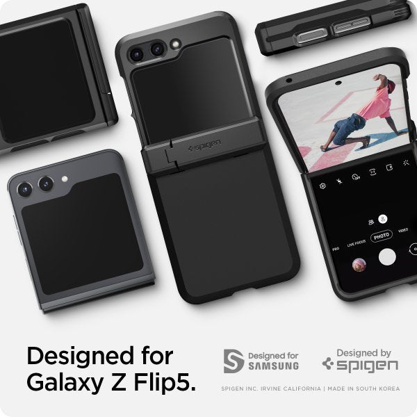 Spigen Samsung Galaxy Z Flip 5 Deksel Tough Armor Pro Svart