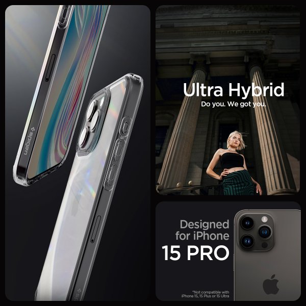 Spigen iPhone 15 Pro Deksel Ultra Hybrid Space Crystal