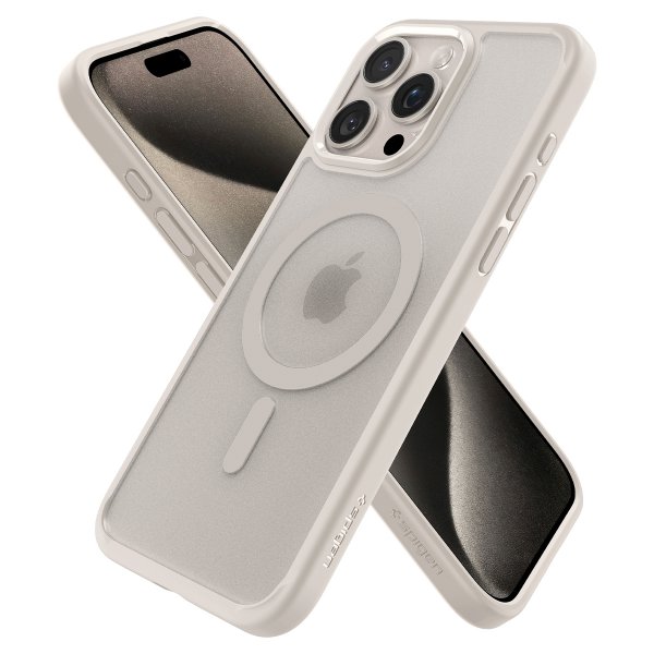 Spigen iPhone 15 Pro Deksel Ultra Hybrid MagFit Frost Natural Titanium