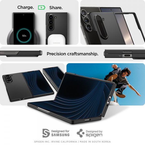 Spigen Samsung Galaxy Z Fold 6 Deksel Air Skin Svart