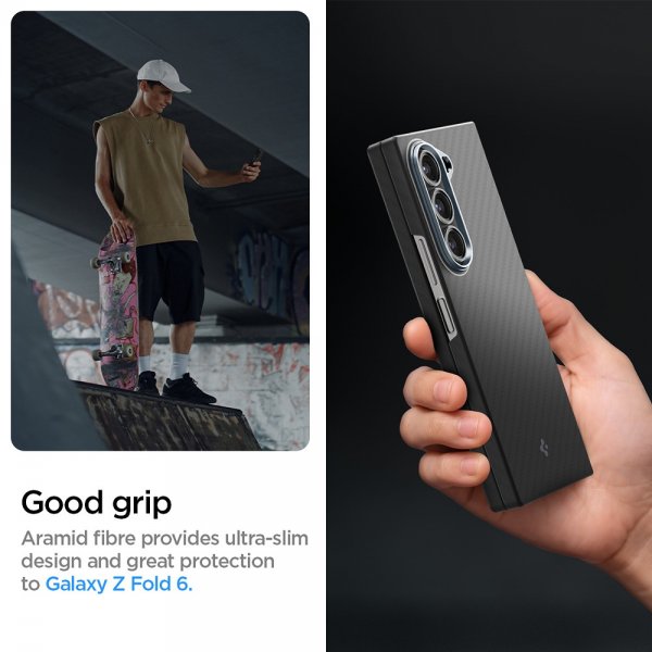 Spigen Samsung Galaxy Z Fold 6 Deksel Air Skin Aramid Svart