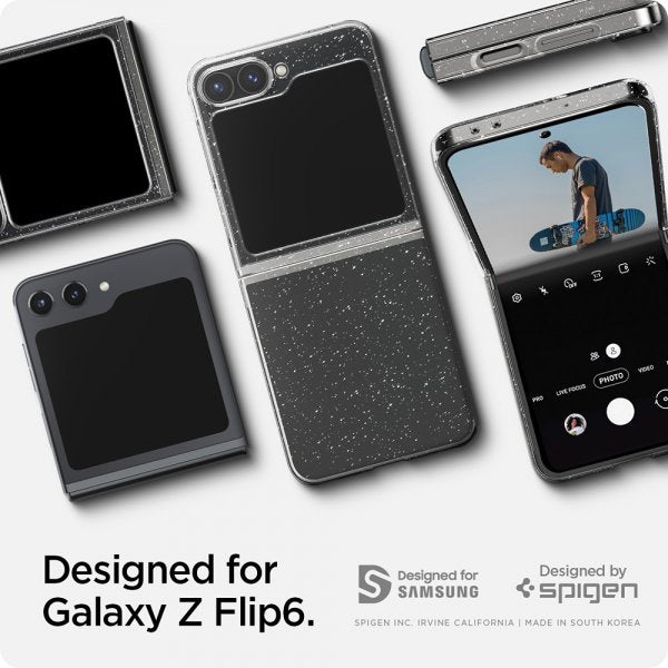 Spigen Samsung Galaxy Z Flip 6/Flip 7 FE Deksel Air Skin Glitter Crystal Quartz