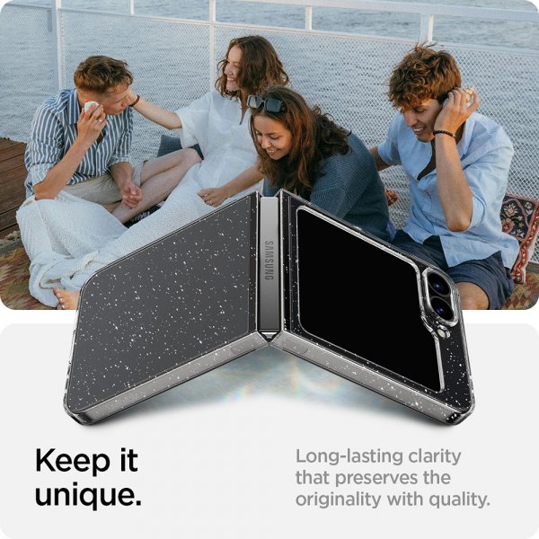 Spigen Samsung Galaxy Z Flip 6/Flip 7 FE Deksel Air Skin Glitter Crystal Quartz