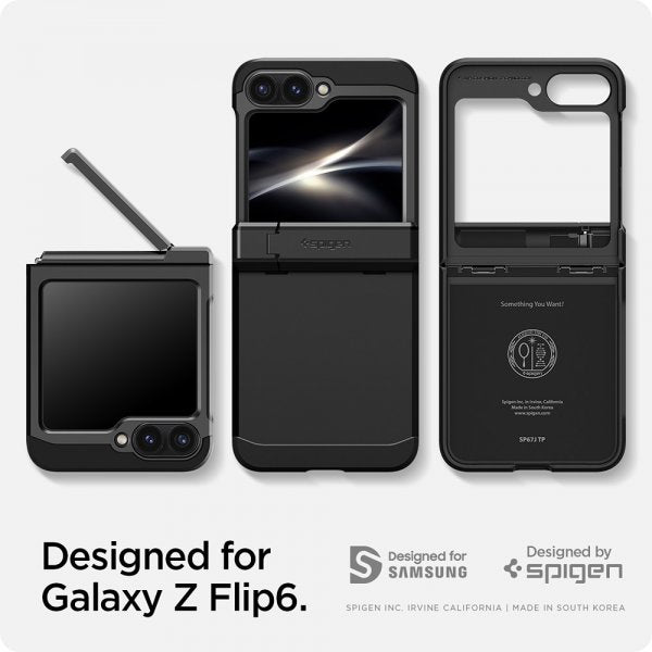 Spigen Samsung Galaxy Z Flip 6/Flip 7 FE Deksel Tough Armor Pro Svart