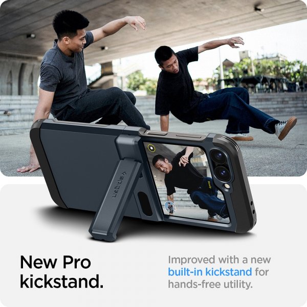Spigen Samsung Galaxy Z Flip 6/Flip 7 FE Deksel Tough Armor Pro Metal Slate