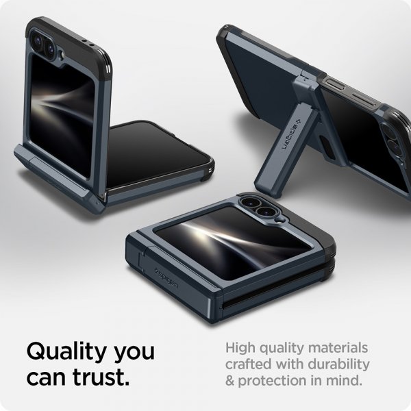 Spigen Samsung Galaxy Z Flip 6/Flip 7 FE Deksel Tough Armor Pro Metal Slate
