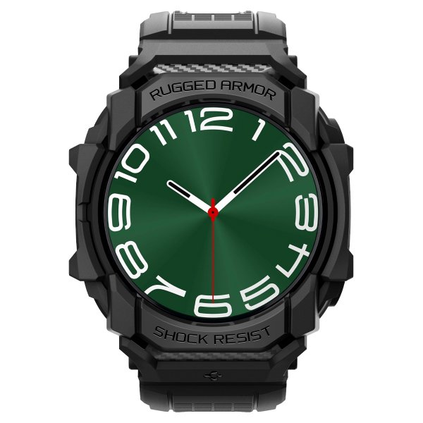 Spigen Samsung Galaxy Watch Ultra Armbånd og Deksel Rugged Armor Pro Matte Black