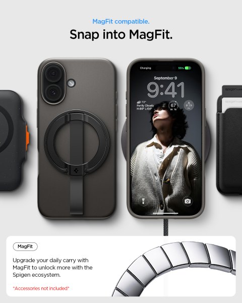 Spigen iPhone 17 Deksel Thin Fit MagFit Gunmetal