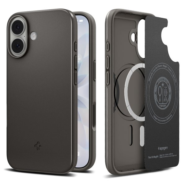 Spigen iPhone 17 Deksel Thin Fit MagFit Gunmetal