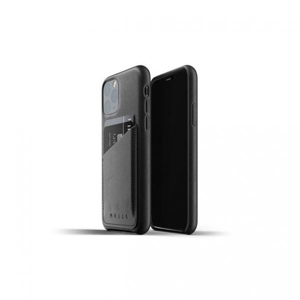 Mujjo iPhone 11 Pro Deksel Full Leather Wallet Case Svart