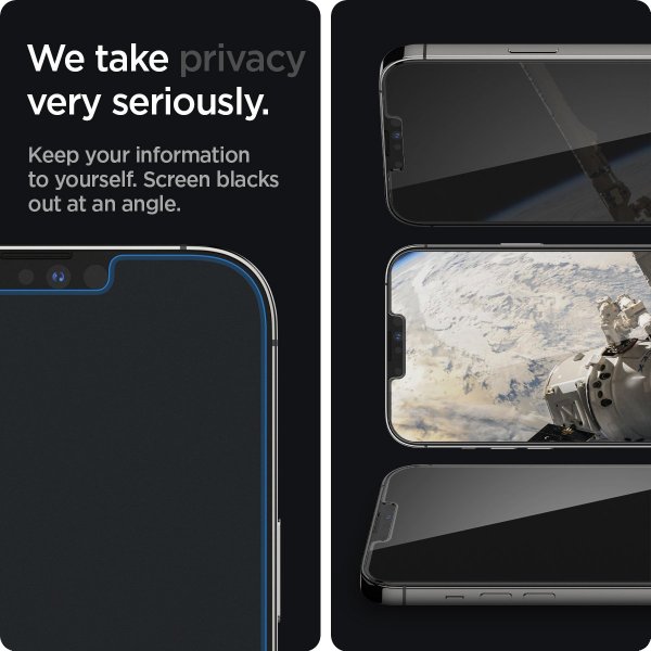 Spigen iPhone 13 Pro Max/iPhone 14 Plus Skjermbeskytter GLAS.tR EZ Fit Privacy 2-pack