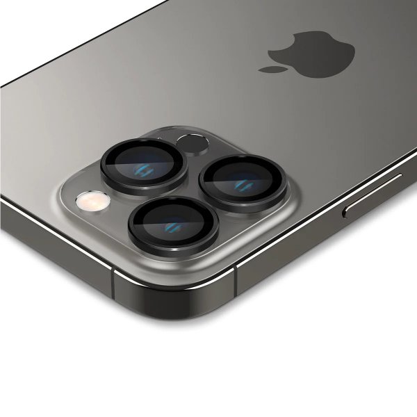 Spigen iPhone 14/15/16/17 Pro & Pro Max Kamerabeskytter GLAS.tR EZ Fit Optik Pro 2-pakning Svart
