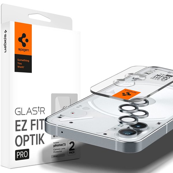 Spigen Nothing Phone (1) Kamerabeskytter GLAS.tR EZ Fit Optik Pro 2-pakning Silver