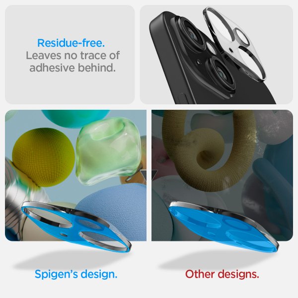 Spigen iPhone 14/15/14 Plus/15 Plus Kamerabeskytter Glas.tR Optik Crystal Clear 2-pakning