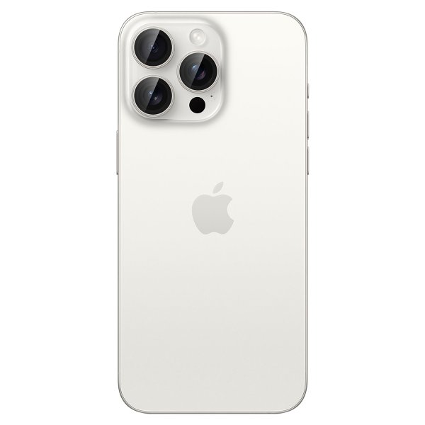 Spigen iPhone 15 Pro/iPhone 15 Pro Max Kamerabeskytter GLAS.tR EZ Fit Optik Pro 2-pakning White Titanium