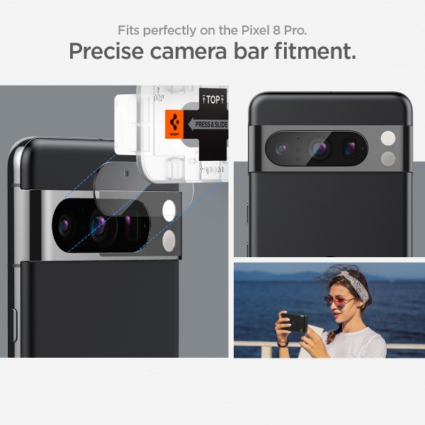 Spigen Google Pixel 8 Pro Kamerabeskytter Glas.tR EZ Fit Optik Crystal Clear 2-pakning