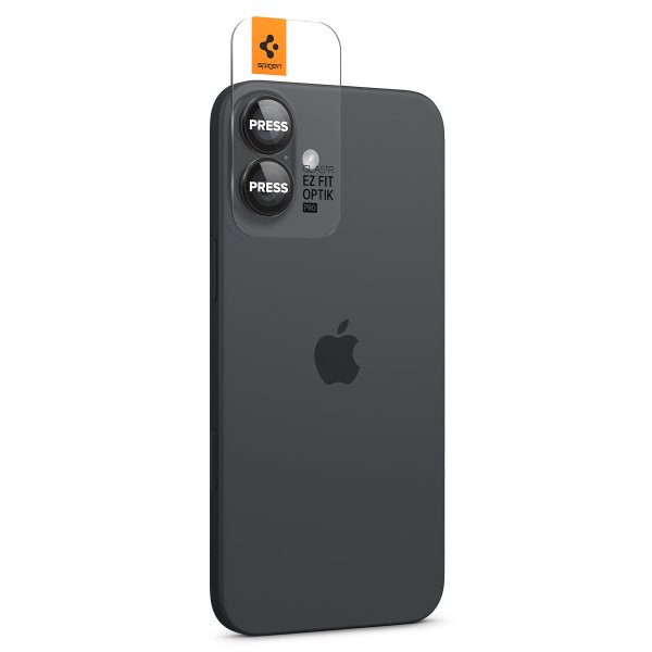 Spigen iPhone 16/iPhone 16 Plus Kamerabeskytter GLAS.tR EZ Fit Optik Pro 2-pakning Svart
