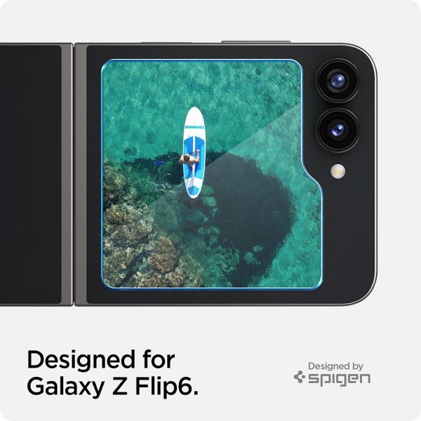 Spigen Samsung Galaxy Z Flip 6/Flip 7 FE Skjermbeskytter GLAS.tR EZ Fit 2-pakning