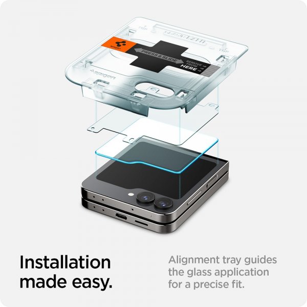 Spigen Samsung Galaxy Z Flip 6/Flip 7 FE Skjermbeskytter GLAS.tR EZ Fit 2-pakning