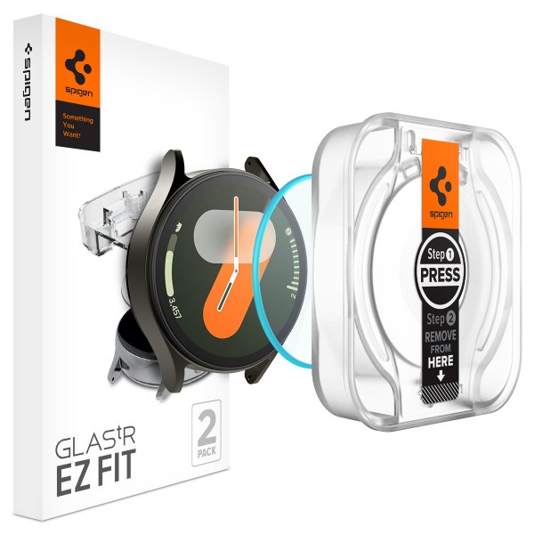 Spigen Samsung Galaxy Watch 7 40mm Skjermbeskytter GLAS.tR EZ Fit 2-pakning