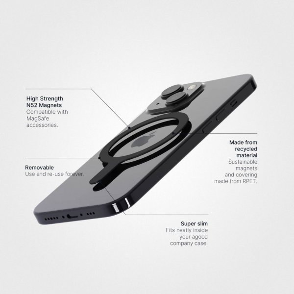 agood company Avtakbar MagSafe-ring Svart