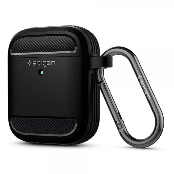 Spigen AirPods 1/2 Deksel Rugged Armor Svart
