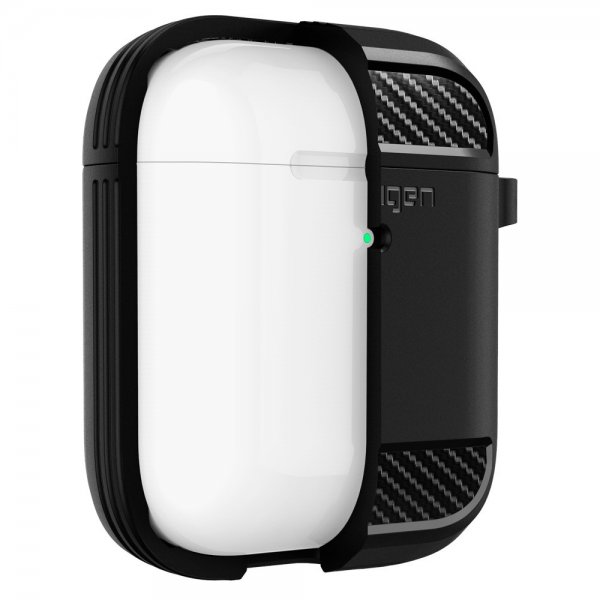 Spigen AirPods 1/2 Deksel Rugged Armor Svart