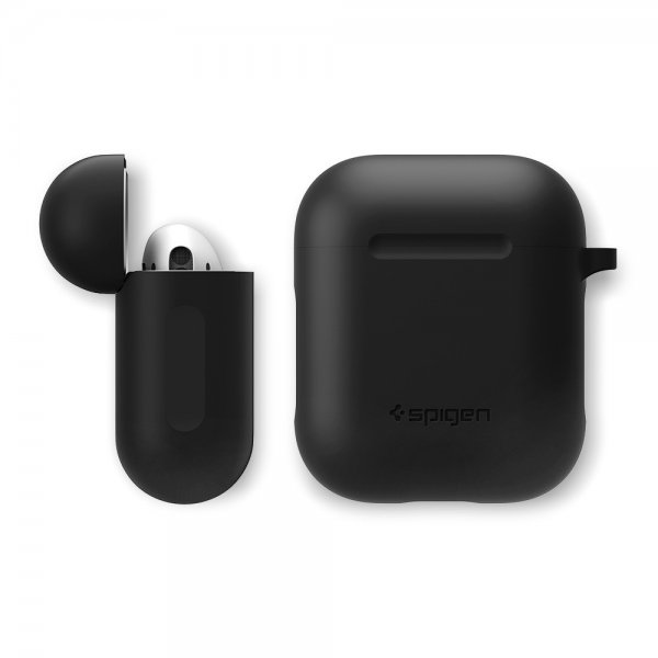 Spigen AirPods 1/2 Deksel Silicone Case Svart