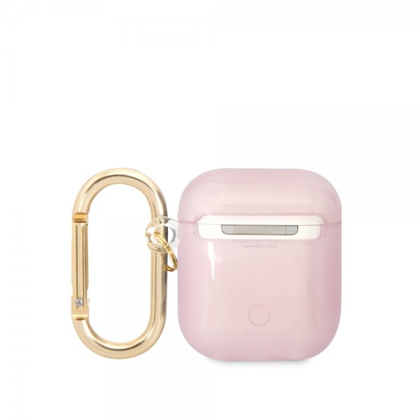 Guess AirPods 1/2 Deksel Translucent Rosa
