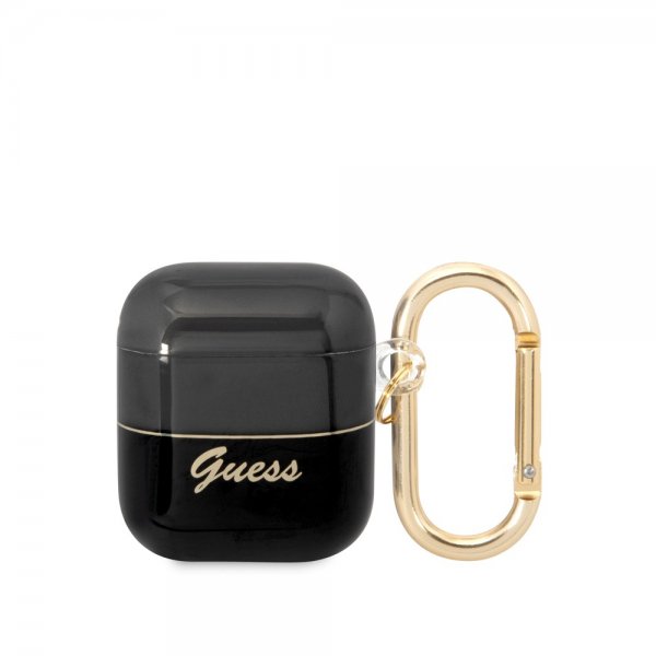Guess AirPods 1/2 Deksel Translucent Svart