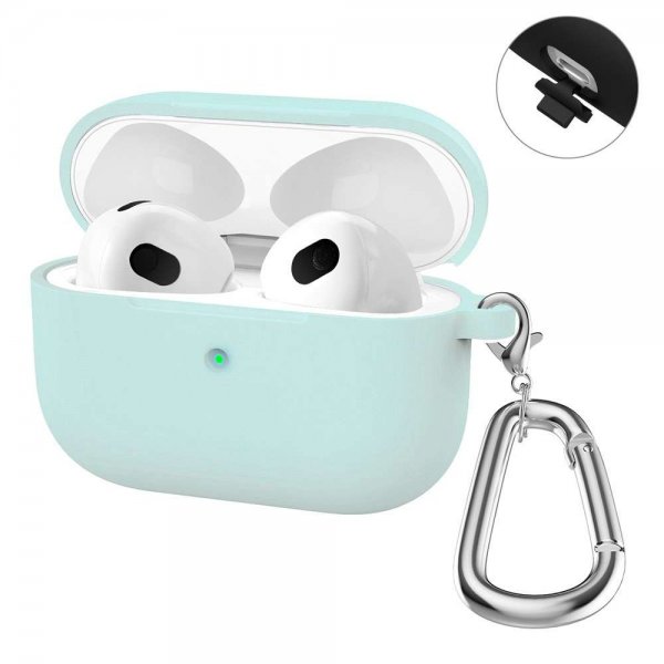 Hat Prince AirPods 3 Deksel Silikon med Karabinkrok Lysegrønn