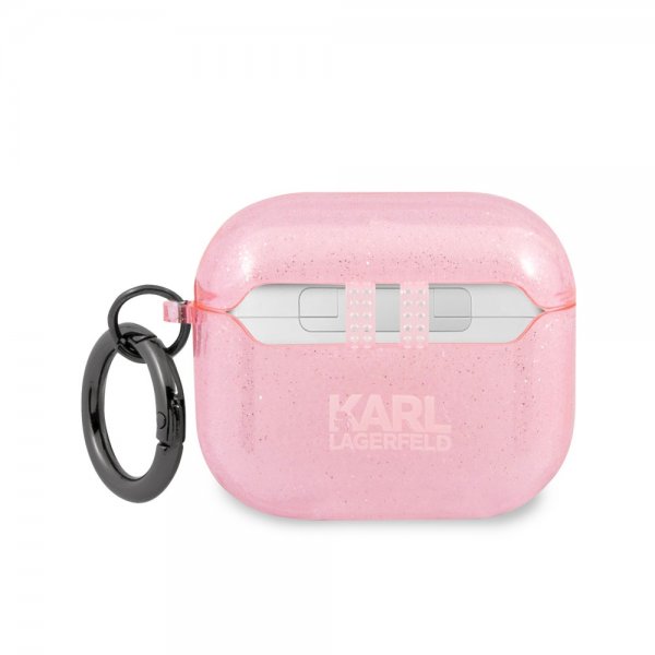 Karl Lagerfeld AirPods 3 Deksel Embossed Choupette Glitter Rosa