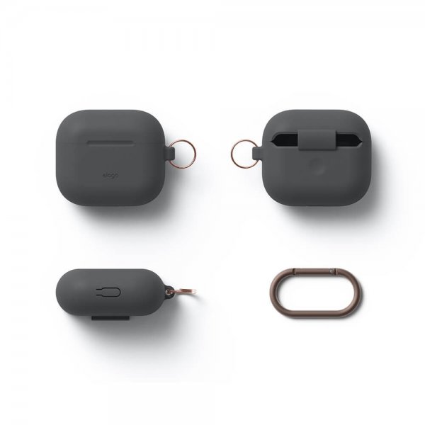 Elago AirPods 3 Deksel Silicone Hang Case Mørkegrå