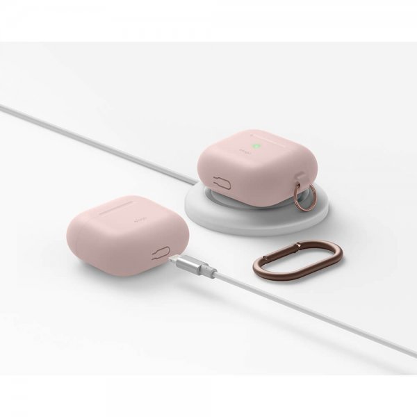 Elago AirPods 3 Deksel Silicone Hang Case Sand Pink