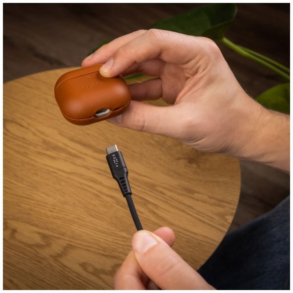 Fixed AirPods 4 Deksel PodsLeather Brun