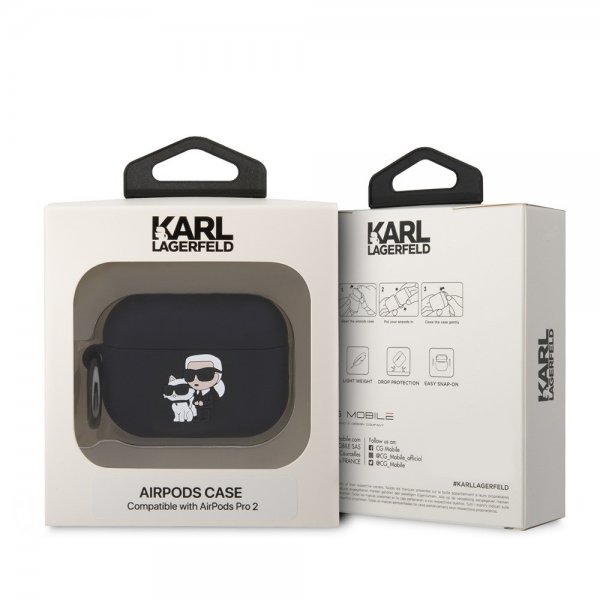 Karl Lagerfeld AirPods Pro 2 Deksel 3D Logo Svart