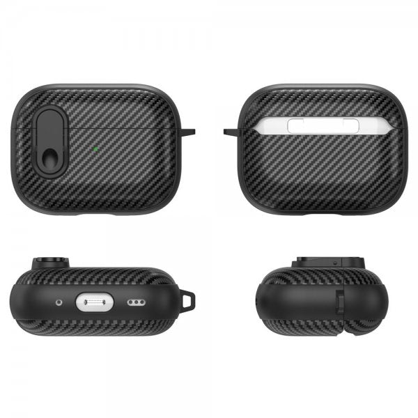 AirPods Pro 2 Deksel Kullfibermønster Lys grønn
