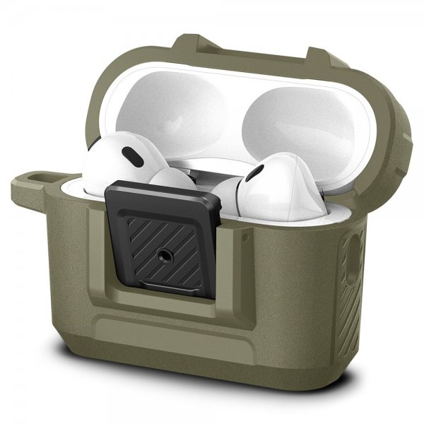 Spigen AirPods Pro 2 Deksel Lock Fit Vintage Khaki