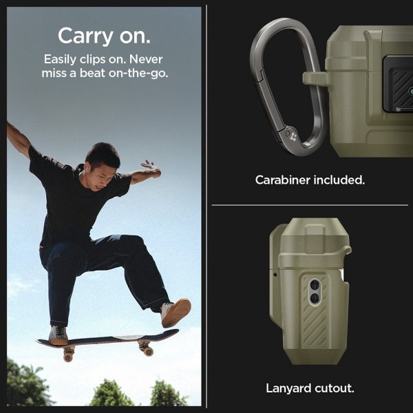 Spigen AirPods Pro 2 Deksel Lock Fit Vintage Khaki
