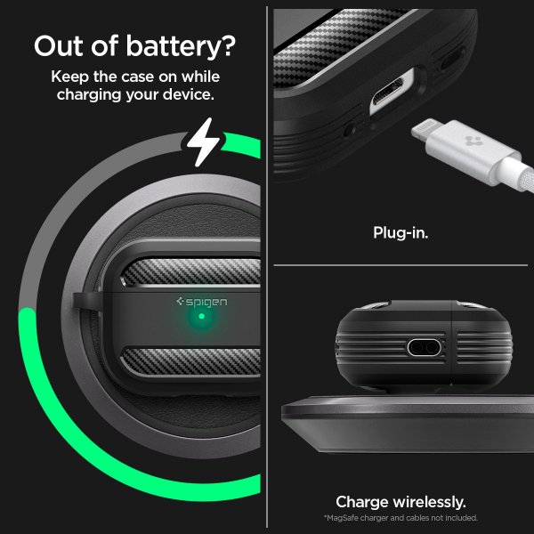Spigen AirPods Pro 2 Deksel Rugged Armor Matte Black