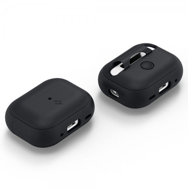 Spigen AirPods Pro 2 Deksel Silicone Fit + Strap Svart