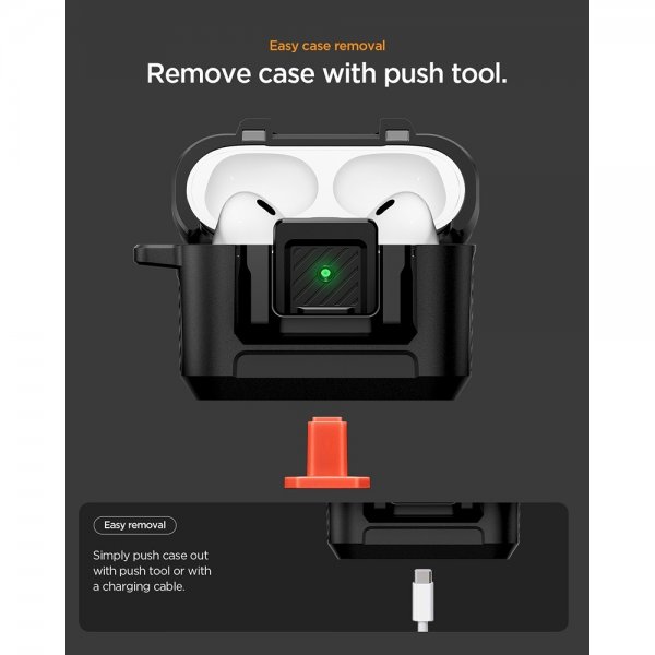 Spigen AirPods Pro 3 Deksel Lock Fit Matte Black