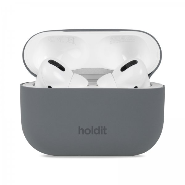 holdit AirPods Pro/AirPods Pro 2 Deksel Silikon Space Gray