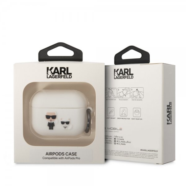 Karl Lagerfeld AirPods Pro Deksel 3D Logo Hvit