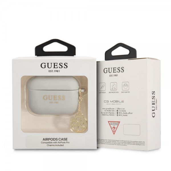Guess AirPods Pro Deksel Classic Logo 4G Charm Grå