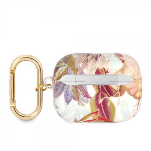 Guess AirPods Pro Deksel Flower Print & Gold Hook Lilla