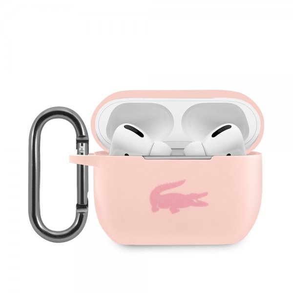 Lacoste AirPods Pro Deksel Liquid Silicone Glossy Logo Rosa