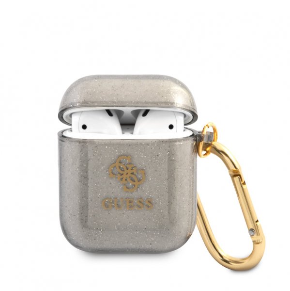 Guess AirPods (1/2) Deksel Glitter Case Svart