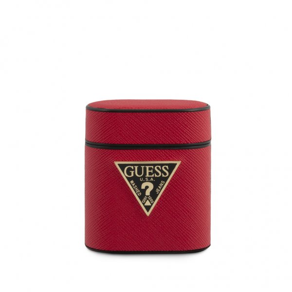 Guess AirPods (1/2) Deksel Saffiano Cover Rød
