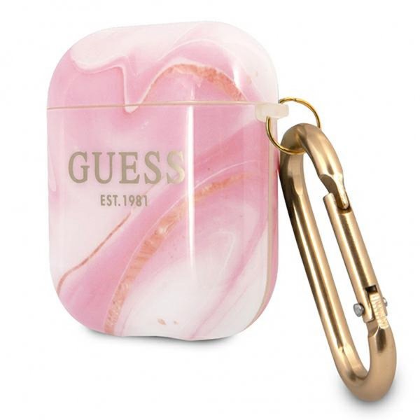 Guess AirPods (1/2) Deksel Shiny Marble Rosa